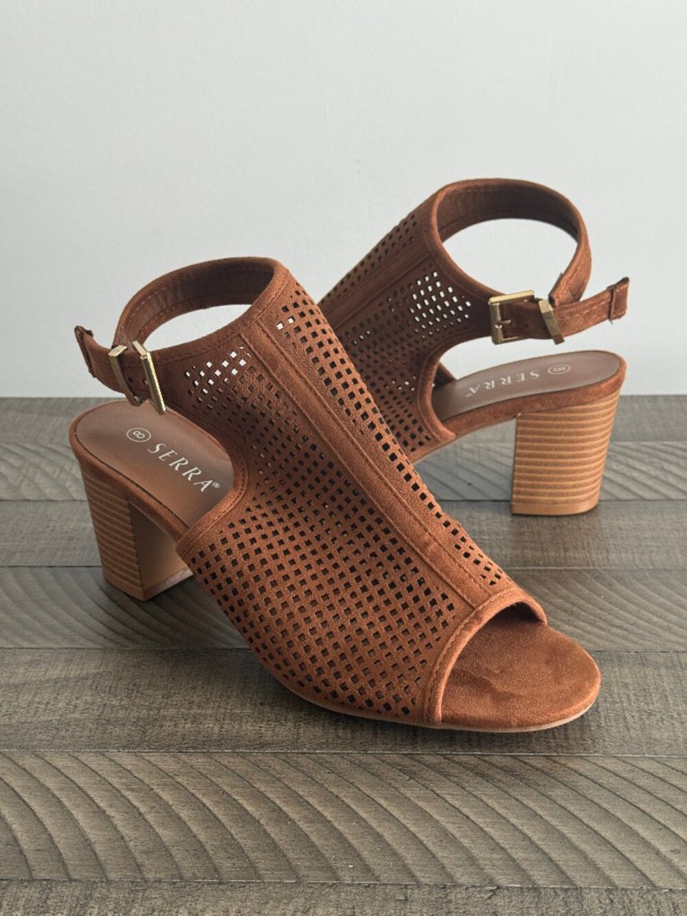 SERRA Ladies Open Toe Booties Women Size 8